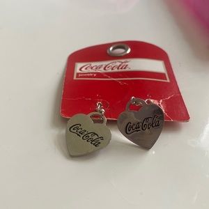 discontinued coca-cola heart earrings never used